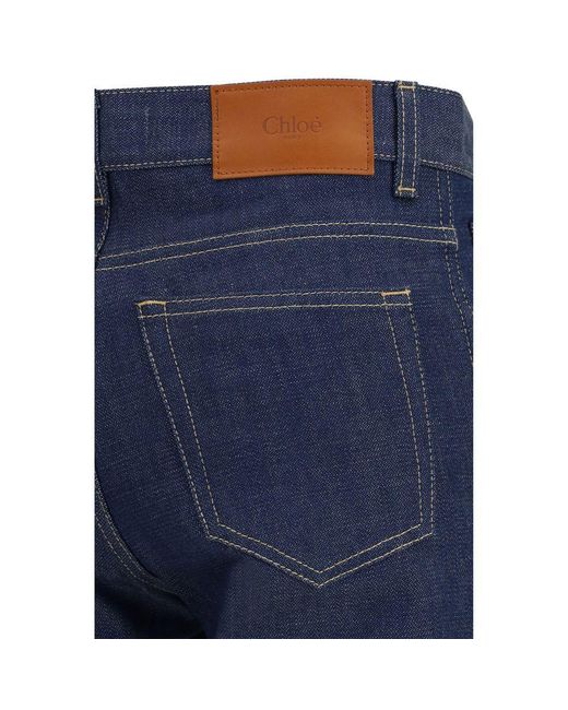 Chloé Blue Cotton Slim Fit Jeans