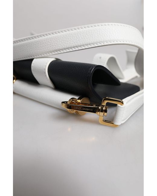 Dolce & Gabbana Black Blue White Calfskin Leather Crossbody Shoulder Bag for men
