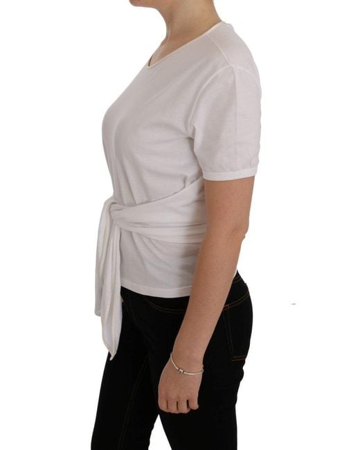 Dolce & Gabbana White Cotton Silk T-Shirt