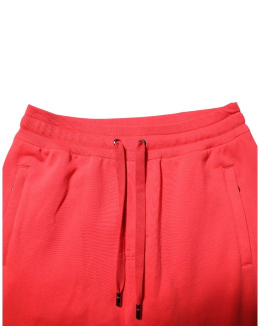 Dolce & Gabbana Red Cotton Men Jogger Sweatpants Pants for men
