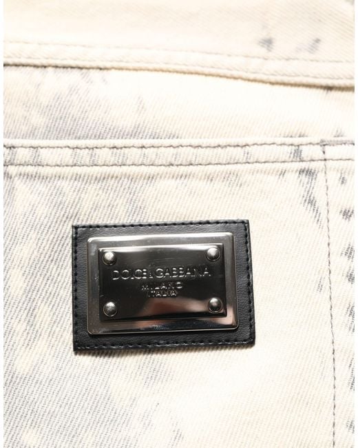 Dolce & Gabbana Gray Beige Tie Dye Cotton Straight Men Denim Jeans for men