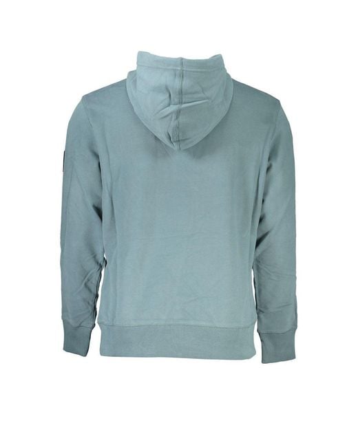 Calvin Klein Blue Chic Hooded Cotton Sweatshirt for men
