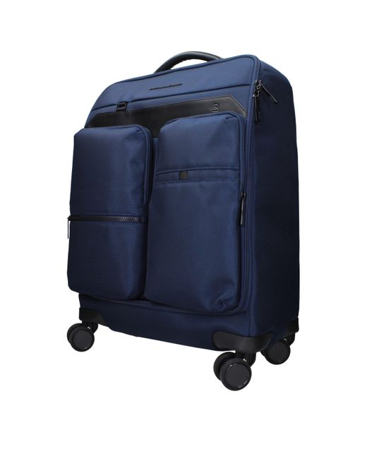Piquadro Blue Fabric Luggage And Travel for men