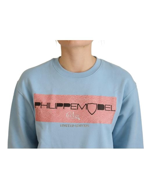 Philippe Model Blue Logo Printed Long Sleeves Sweater