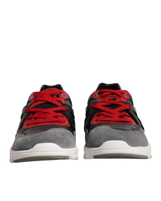 Dolce & Gabbana Multicolor Leather Suede Low Top Sneakers Shoes for men