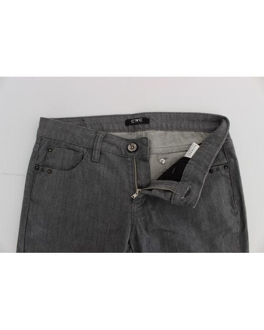 CoSTUME NATIONAL Cotton Blend Slim Fit Jeans Gray Sig30113