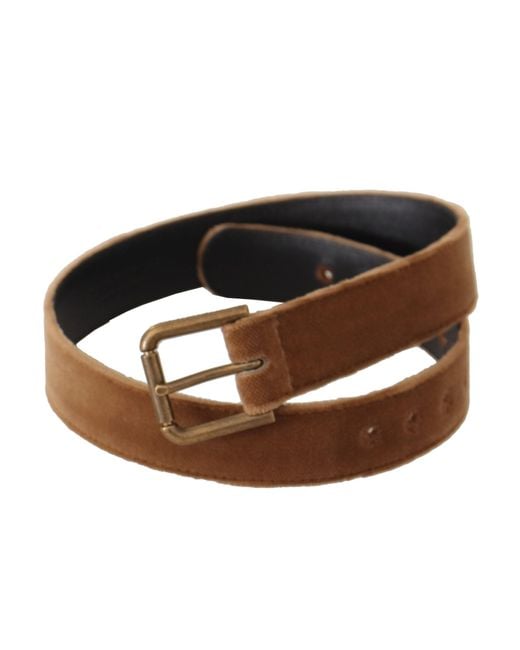 Dolce & Gabbana Brown Elegant Engraved Buckle Leather Belt