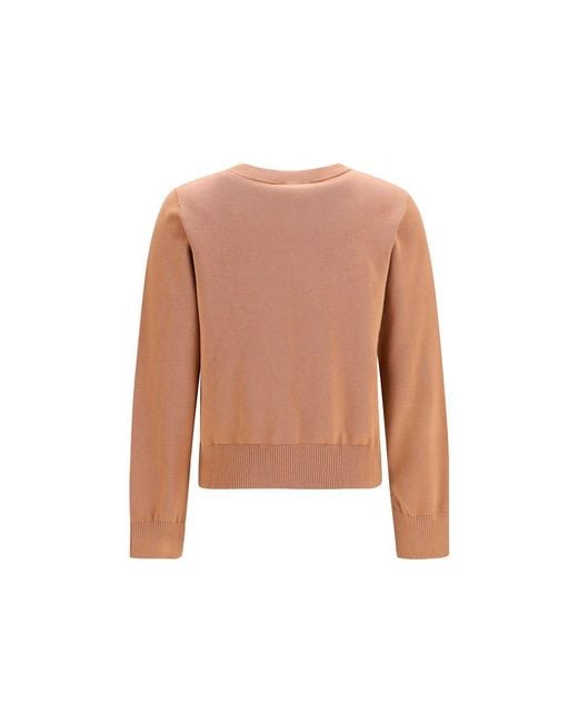 Ganni Pink Beige Cotton Sweatshirt
