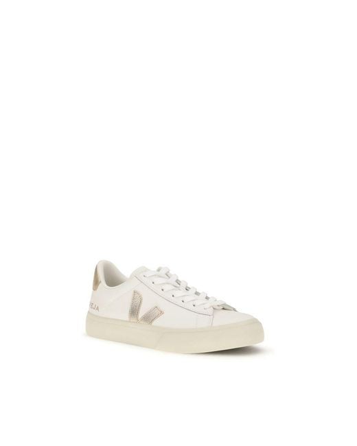Veja White Calf Leather Bos Taurus Low Top Sneakers