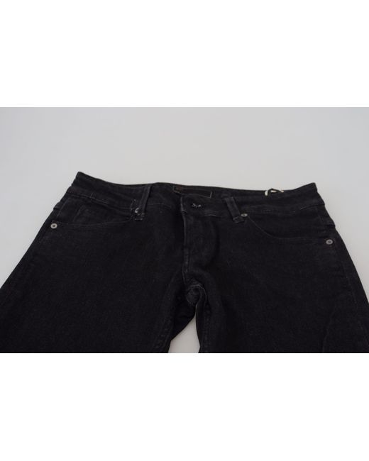 Acht Black Low Waist Slim Fit Cotton Denim Jeans