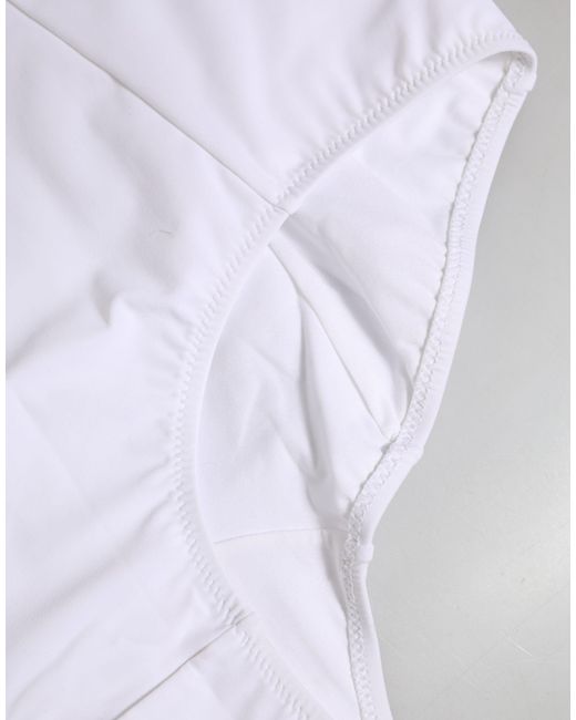 Dolce & Gabbana Blue White Nylon Logo Waistband Coulotte Underwear