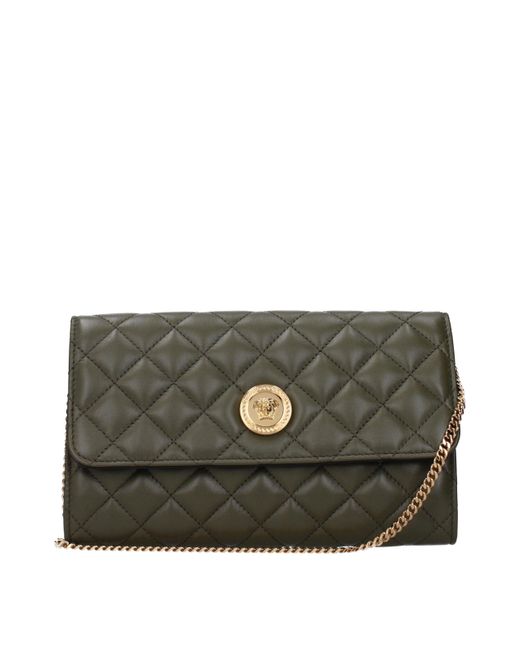 Versace Green Leather/ Clutch