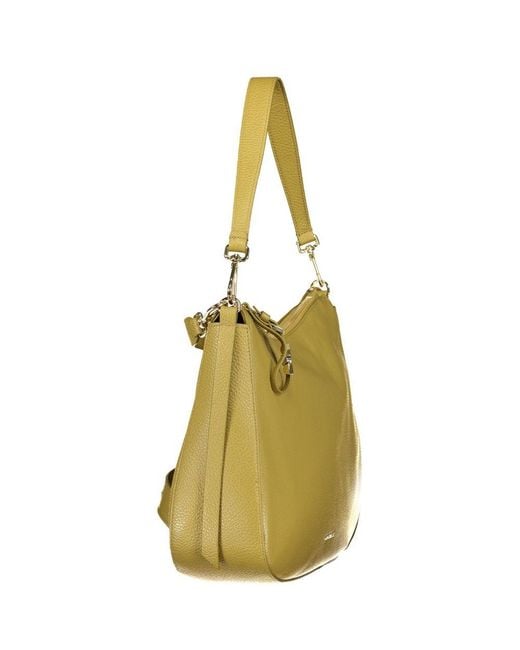 Coccinelle Green Verde Leather 's Bag With Adjustable Strap
