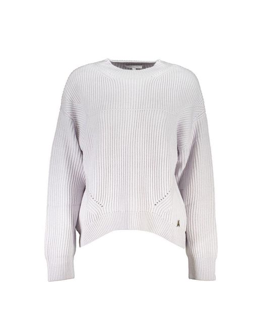 Patrizia Pepe Gray Elegant Turtleneck Sweater With Contrast Detail