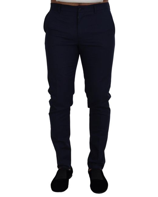 Dolce & Gabbana Blue Elegant Slim Fit Dress Pants for men