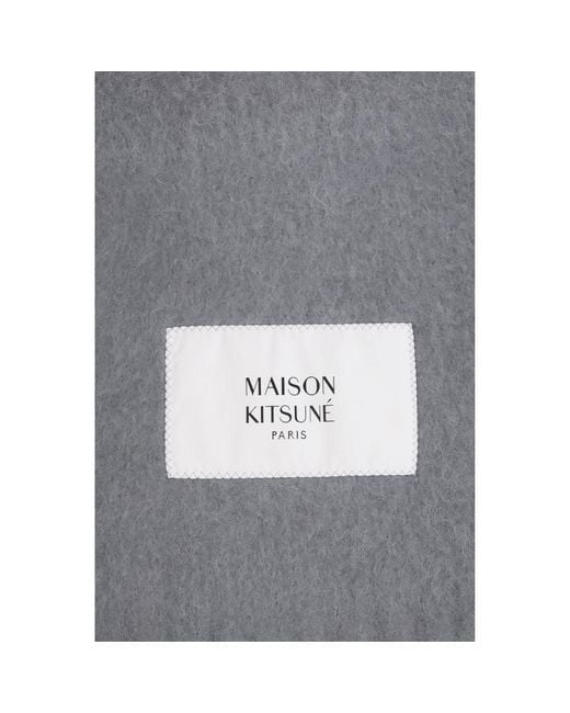 Maison Kitsuné Gray Alpaca Vicugna Pacos Scarf