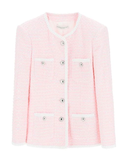 Alessandra Rich Pink Tweed Jacket