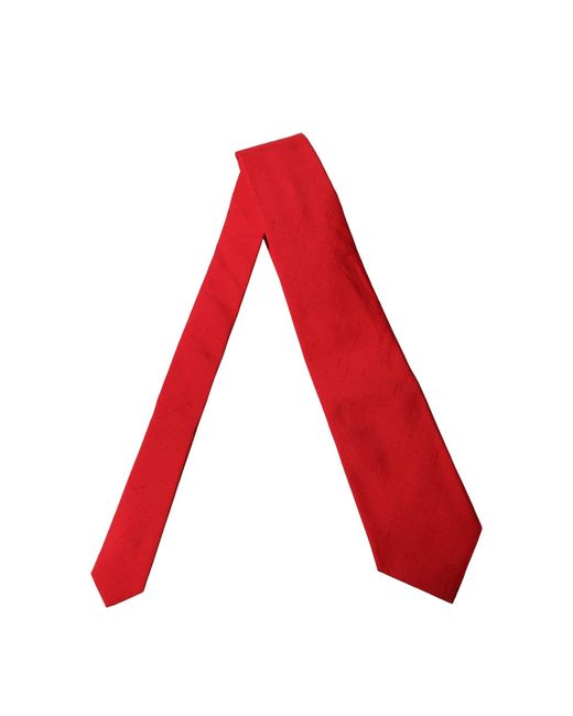 Dolce & Gabbana Red Solid Silk Cotton Adjustable Neckwomen's Tie
