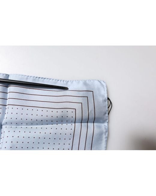 Dolce & Gabbana Blue Sky Polka Dots Square Handkerchief Scarf for men