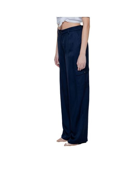 Street One Blue Viscose Casual Pants