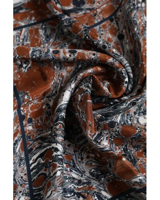 Dolce & Gabbana Metallic Marble Silk Square Foulard Scarf for men