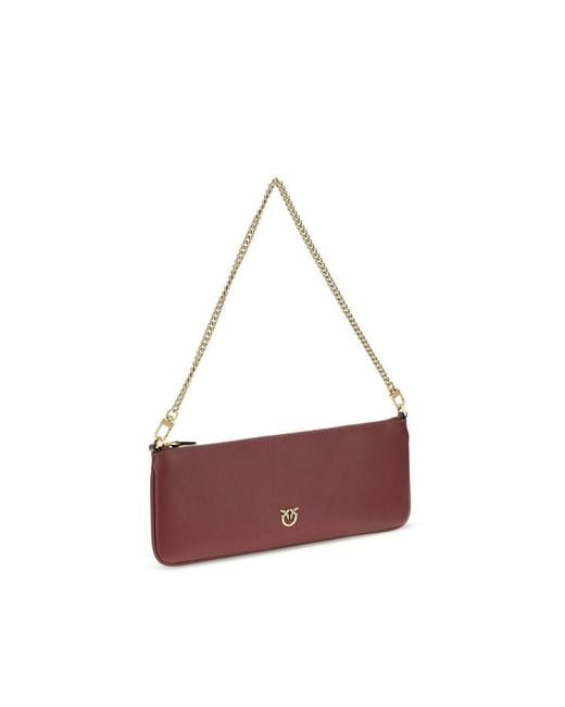 Pinko Red Bordeaux Calf Leather Bos Taurus Wallet