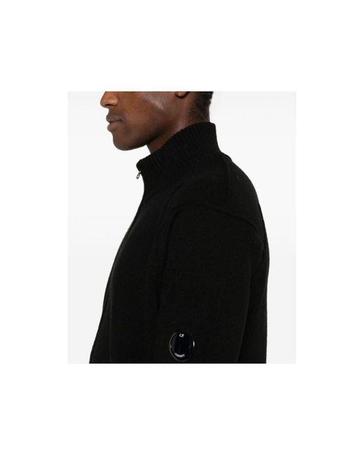 C P Company Black Wool Sweater for men