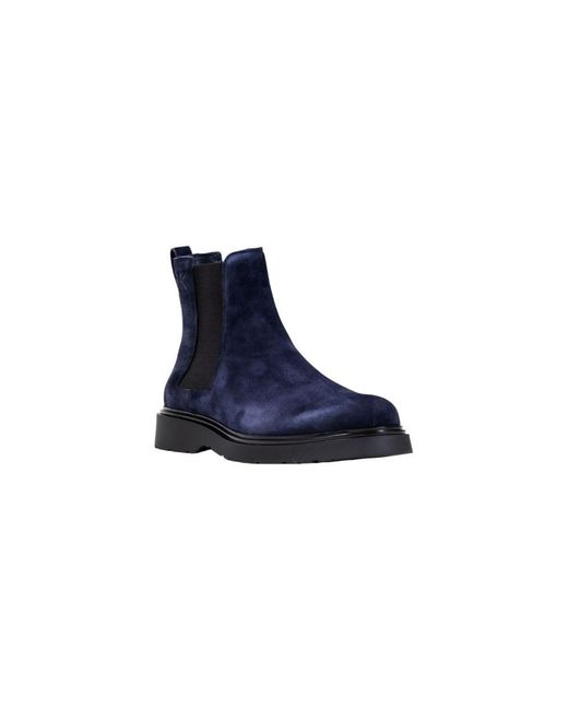 Calvin Klein Blue Suede Leather Chelsea Boots for men