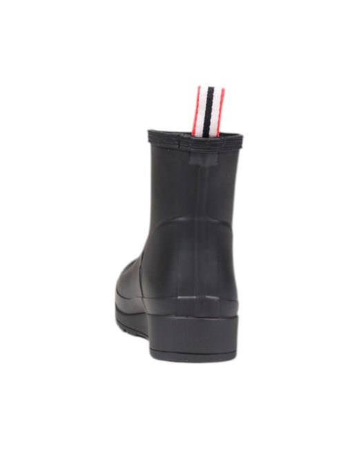 Hunter Black Recycled Polyester Ankle Boots