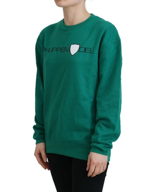 Philippe Model Green Printed Long Sleeves Pullover Sweater