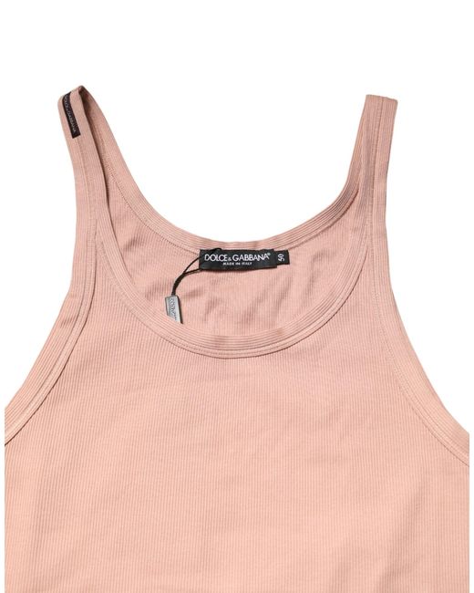 Dolce & Gabbana Multicolor Pink Sleeveless Round Neck Tank Top T for men