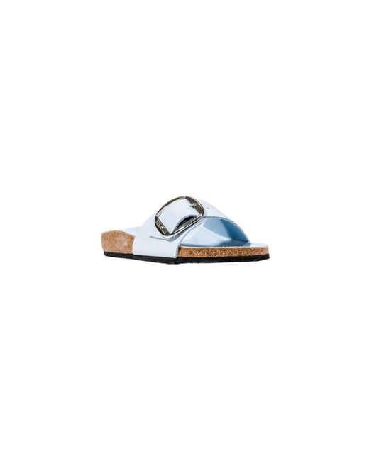 Birkenstock Blue Artificial Leather Flat Sandals