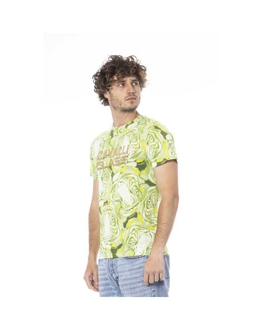 Roberto Cavalli Green Cotton Men T for men