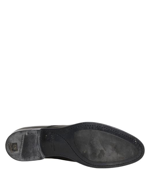 Dolce & Gabbana Dress Black Leather Lace Up Derby Shoes for men