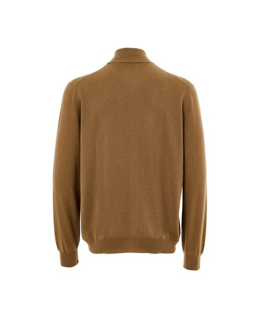 Gran Sasso Brown Wool Turtleneck for men