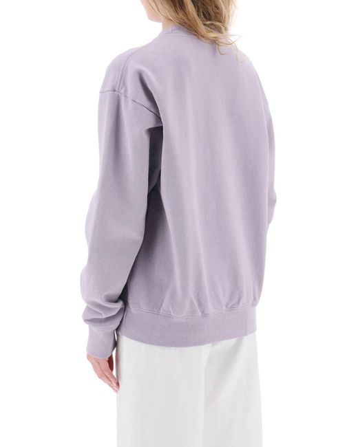 Sporty & Rich Purple Crew Neck Sweatshirt With Print