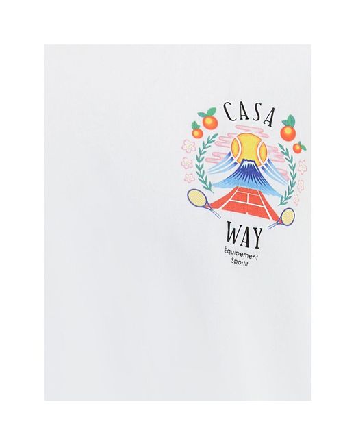 Casablanca White Casa Way Mountain Printed T-Shirt for men