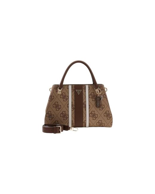 Guess Brown Bicolor Polyethylene Handbag