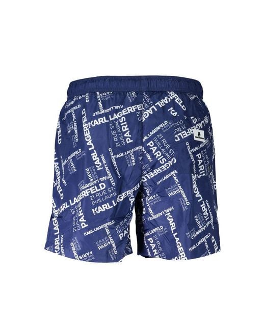 Karl Lagerfeld Blue Polyester Swim Boxer for men