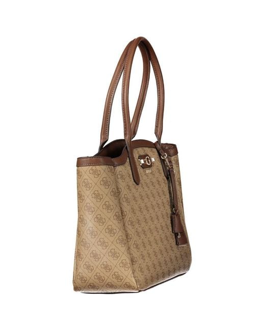 Guess Brown Beige Polyurethane S Bag