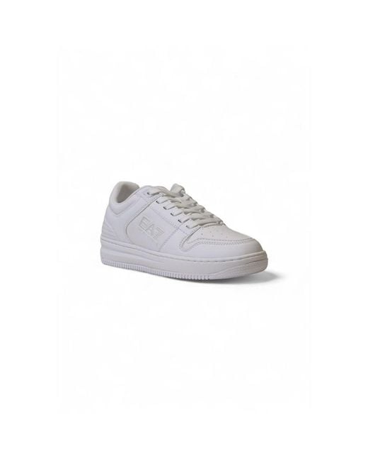 EA7 White Polyester Athletic Sneakers for men