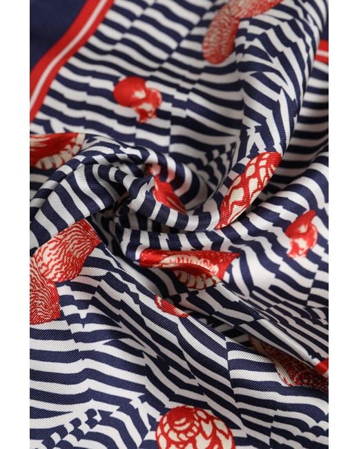 Dolce & Gabbana Red Multicolor Seashells Square Men Foulard Scarf for men