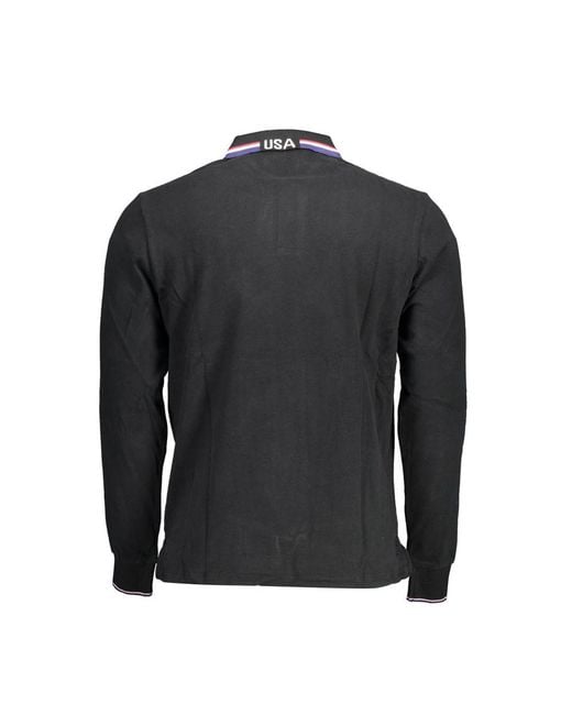 U.S. POLO ASSN. Black Cotton Men's Polo Shirt for men