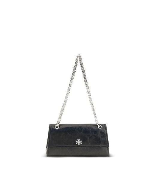 Tory Burch Black Suede Leather Shoulder Bag