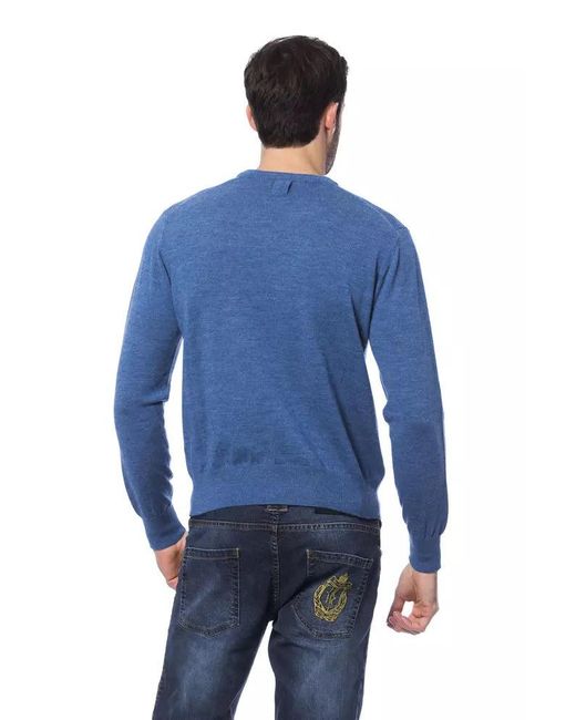 Billionaire Italian Couture Blue Merino Wool Sweater for men