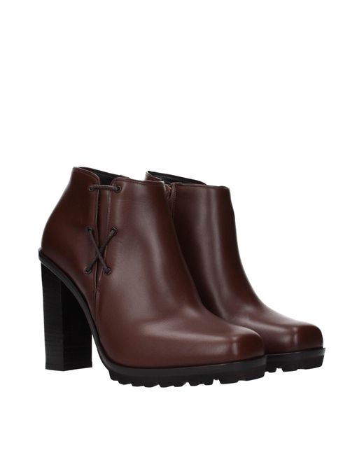 Max Mara Brown Braidy Ankle Boots Leather/Walnut