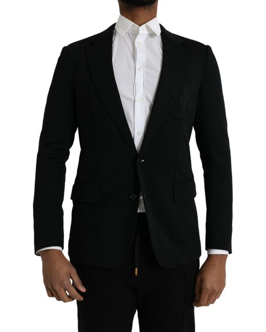 Dolce & Gabbana Black Wool 2 Piece Single Breasted Suit for men