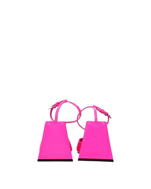 The Attico Pink Leather Stiletto Heel Sandals for men