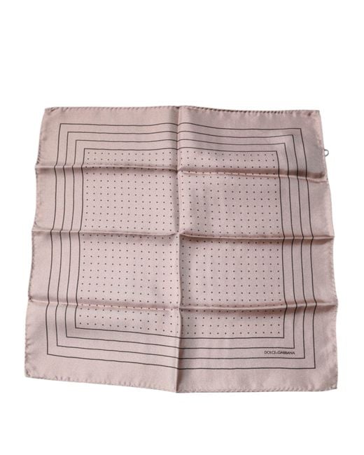Dolce & Gabbana Pink Polka Dots Square Handkerchief Scarf for men
