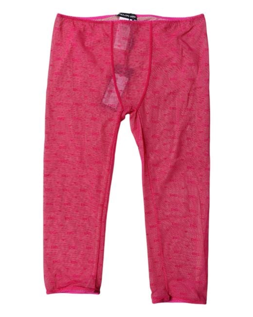 Dolce & Gabbana Red Logo Leggings